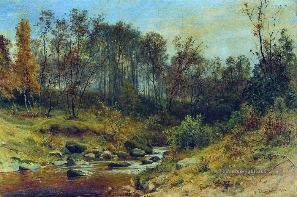 ruisseau forestier 1896 paysage classique Ivan Ivanovitch Peintures à l'huile